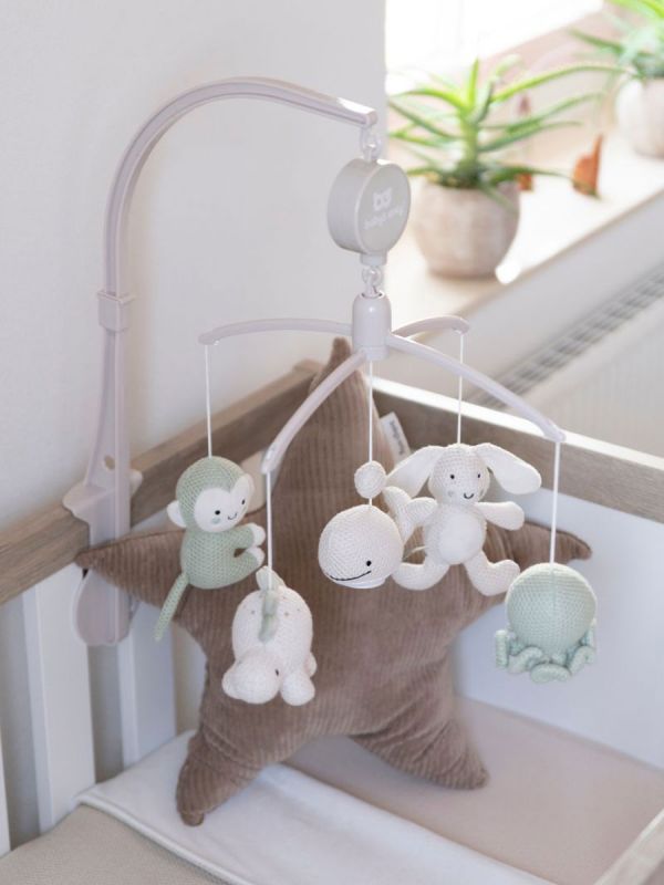 Baby´s Only - Sängmobil Animals laurel green/warm linen