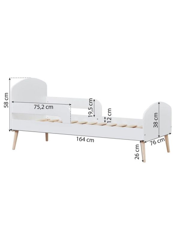 Hoppekids Blend Juniorsäng, 70 x 160 cm - vit