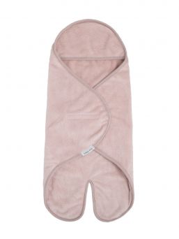 Babyfilt med huva med fotdel, Cozy old pink