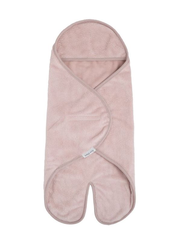 Babyfilt med huva med fotdel, Cozy old pink