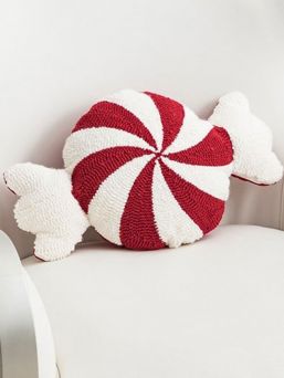 Runda Candy cane kudde 50cm, röd